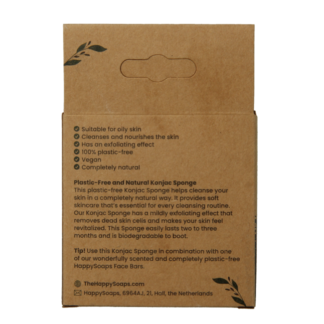 Spugna Konjac Happysoaps per pelle grassa 1 Pezzo