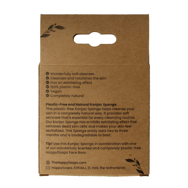 Happysoaps Konjac spons gevoelige huid 1 Stuks
