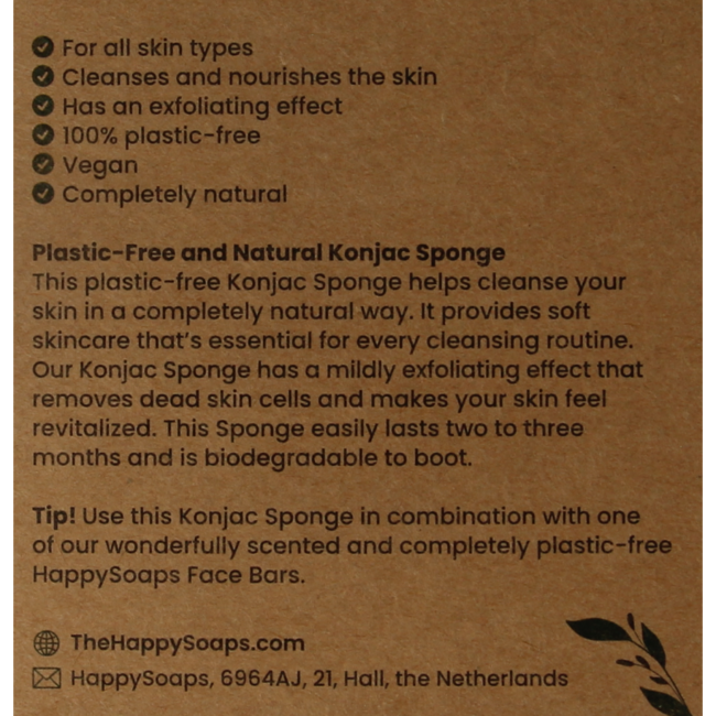 Gąbka Konjac Happysoaps do wszystkich typów skóry 1 sztuka