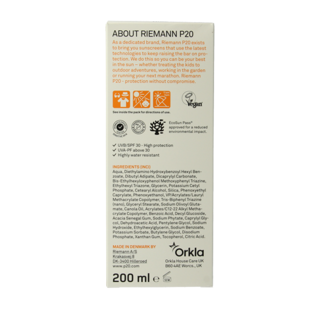 P20 Sensitive lotion SPF30 200 Millilitres