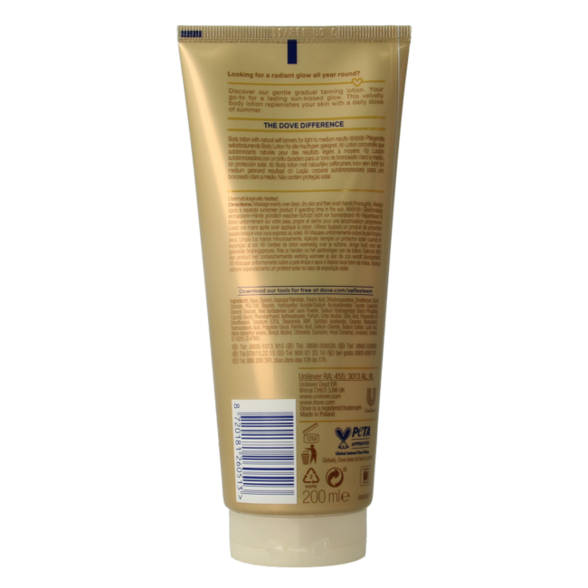 Dove Summer fair lotion 200 Millilitres