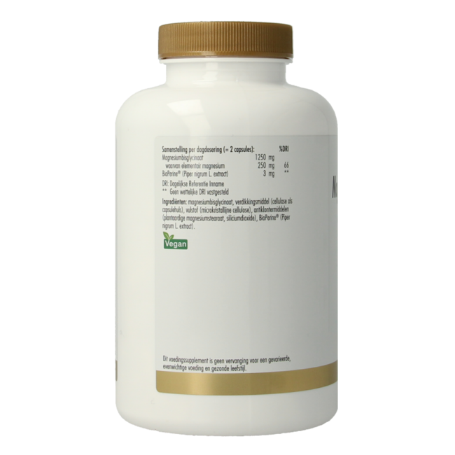 Golden Naturals Magnesiumbisglycinat 250mg 180 Vegetarische Kapseln