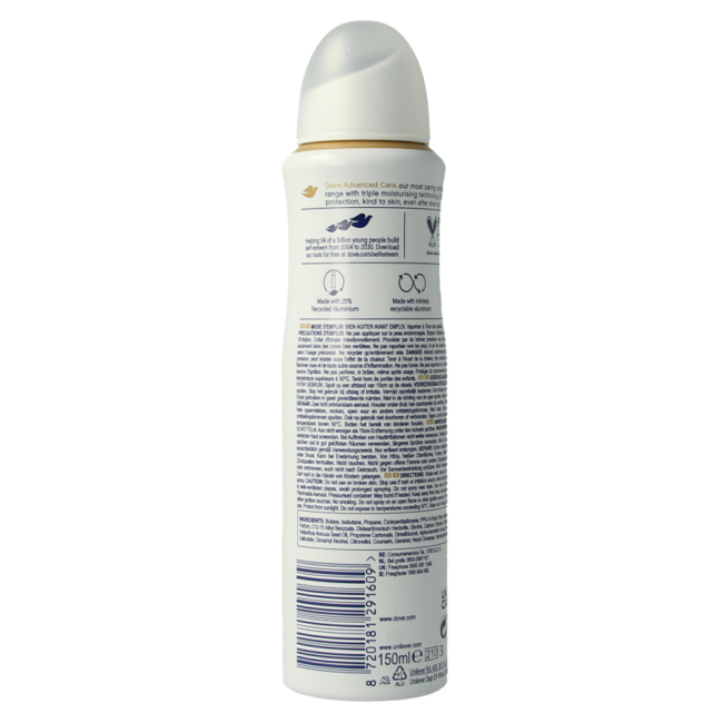 Déodorant spray Dove Invisible Dry 150 ml