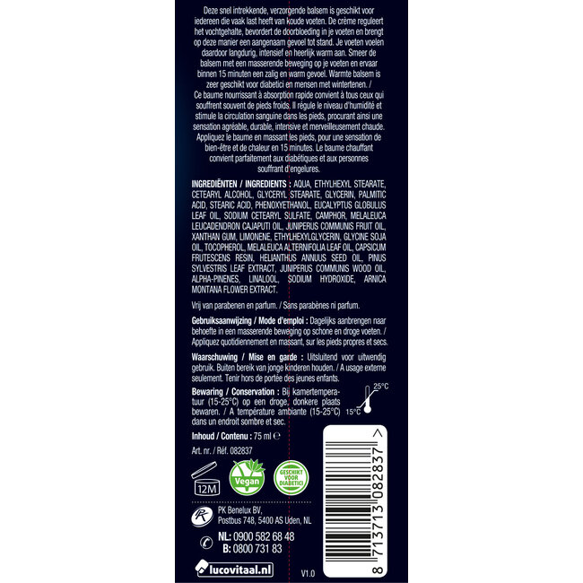 Foot warming balm 75 Millilitres