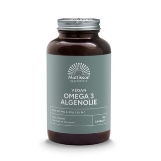 Mattisson Aceite de algas omega 3 vegano DHA 375mg EPA 125mg 180 cápsulas blandas
