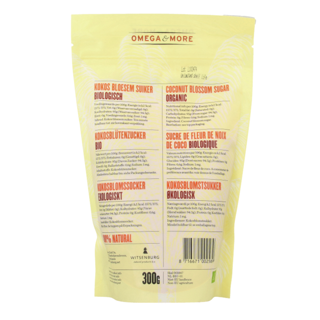 Sucre de fleur de coco Omega & More 300 grammes