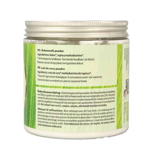 Omega & More Mleko kokosowe w proszku wegańskie bio 200 Gram