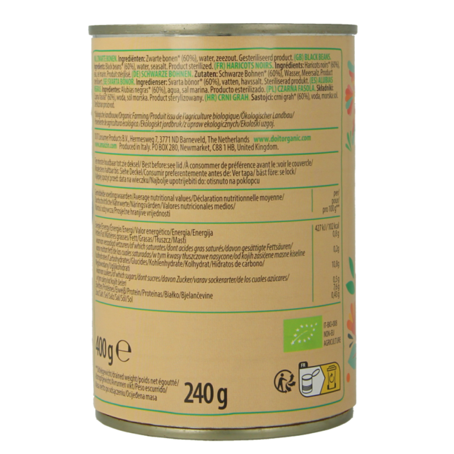 Organic black beans 400 Gram