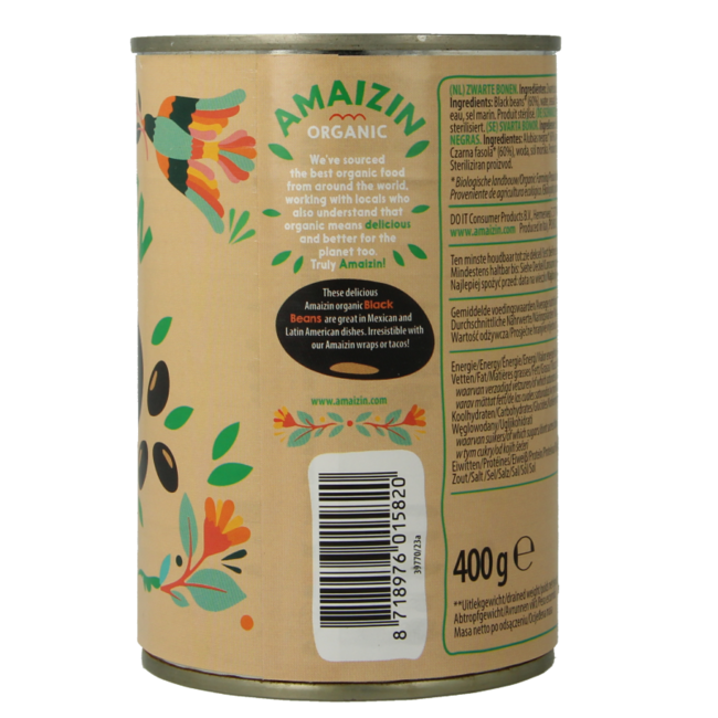 Organic black beans 400 Gram