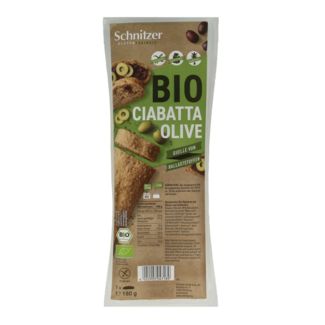 Schnitzer Ciabatta con aceitunas sin gluten bio 180 gramos