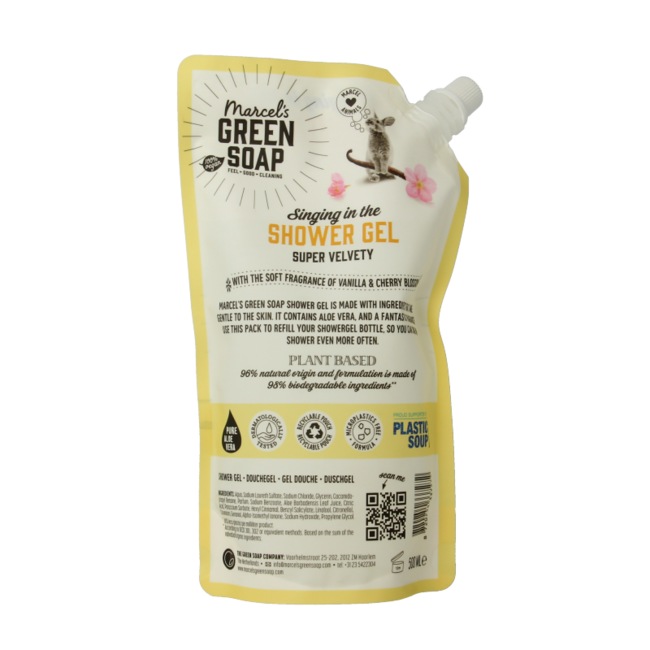 Marcel's Green Soap Duschgel Vanille & Kirschblüte Nachfüllpackung 500 Milliliter