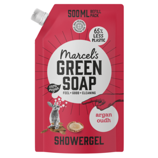Marcel's Green Soap Shower gel argan & oudh refill 500 Millilitres