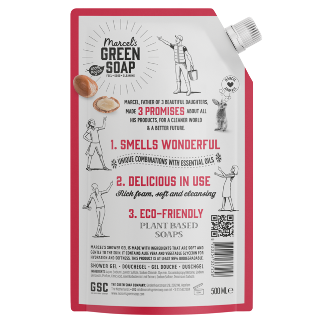 Shower gel argan & oudh refill 500 Millilitres