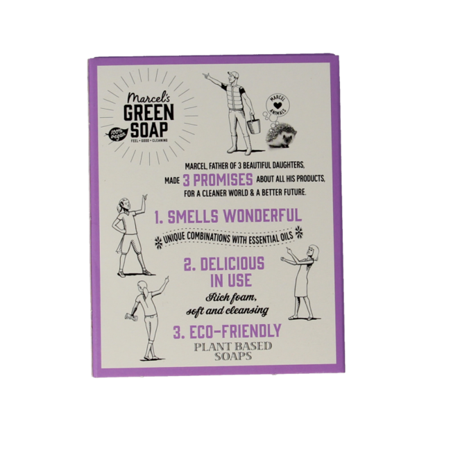 Marcel's Green Soap Pastilla de jabón de manos lavanda y romero 90 gramos