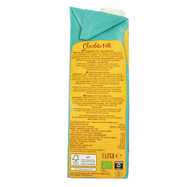 Leche con chocolate biológica Happy Chocolate 1 litro