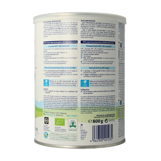 Hipp 1 Combiotik Organic Infant Milk 800g