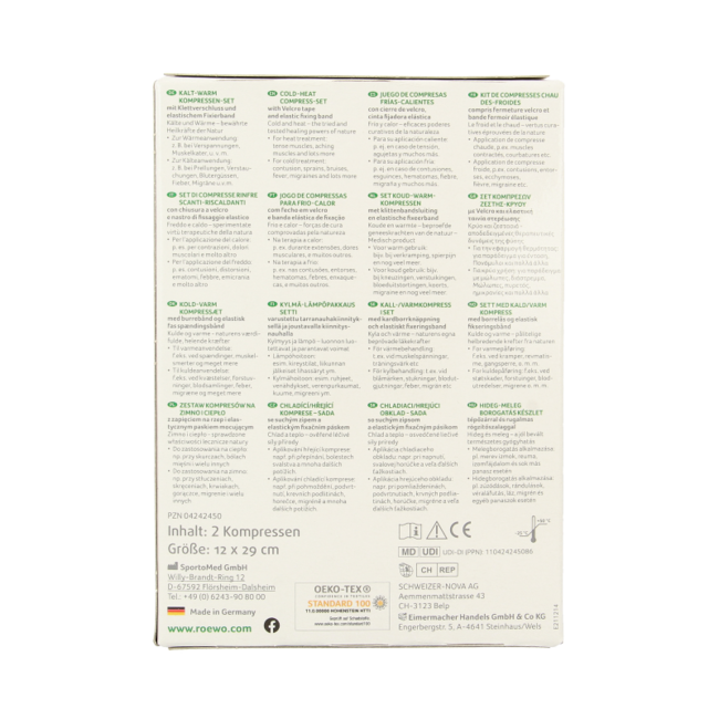 Rowo Kompres ciepło-zimno 12 x 29 cm, 2 sztuki