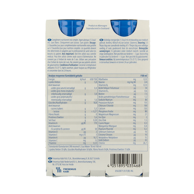 Fresubin Energy drink cassis 200ml 4 Stuks