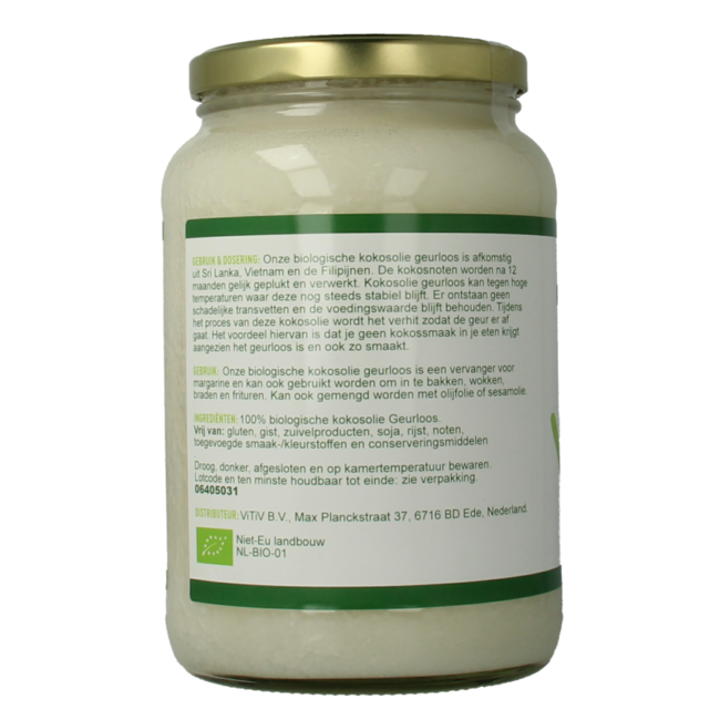 Vitiv Aceite de coco sin olor bio 1700 mililitros