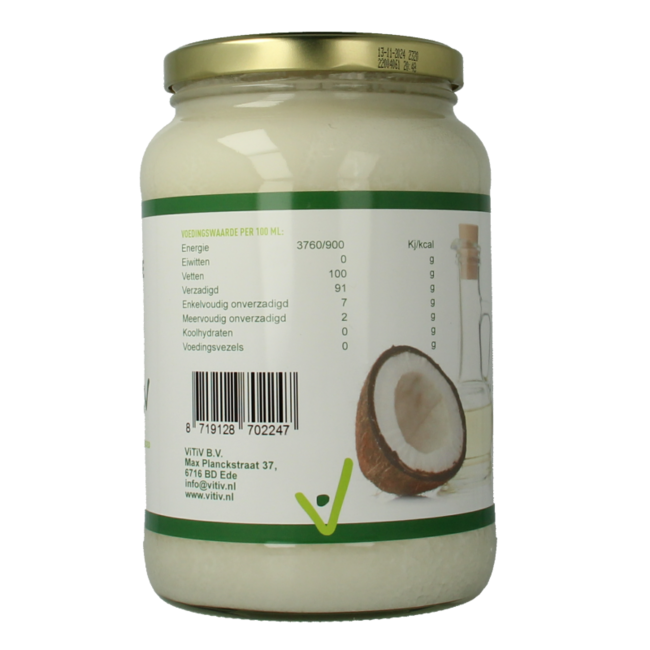 Vitiv Aceite de coco sin olor bio 1700 mililitros