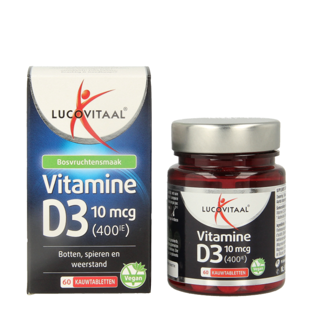 Vitamina D3 10mcg (400 UI) vegana 60 Compresse Masticabili