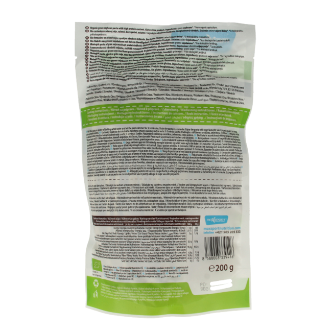 Max Sport Pasta proteica de fettuccine de soja verde bio 200 gramos