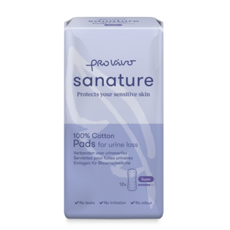 Sanature Assorbenti per Incontinenza in Cotone Pro Vivo Super, 12 Pezzi