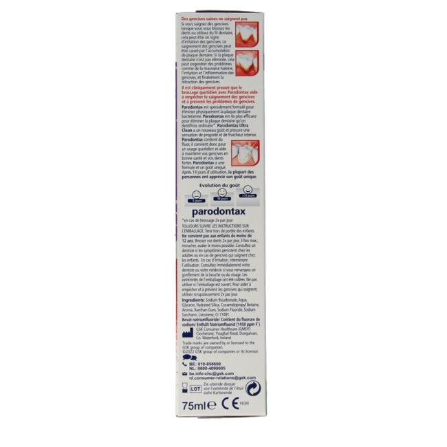 Dentifrice Parodontax Ultra Clean 75 millilitres