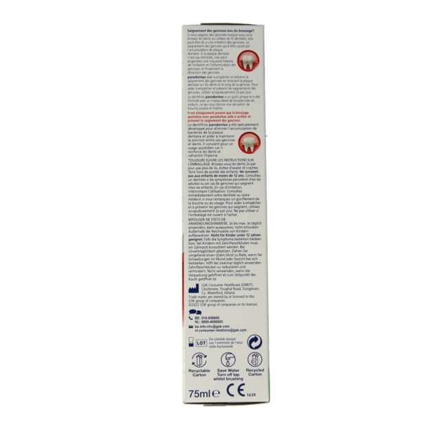 Pasta de dientes Parodontax Blanqueante 75 mililitros