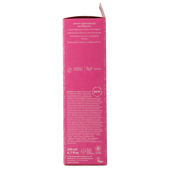 Khadi Shampoo Elisir Ayurvedico Rosa Riparazione 200 Millilitri