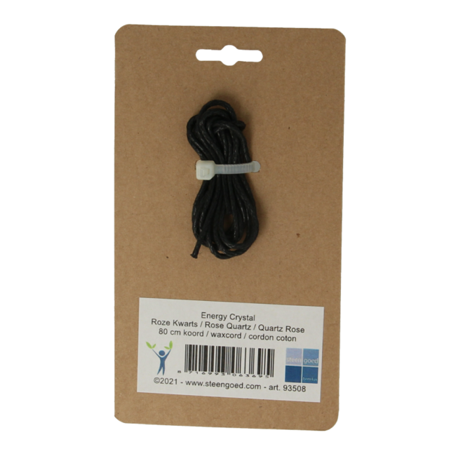 Cristal de energía de cuarzo rosa Steengoed, 1 unidad