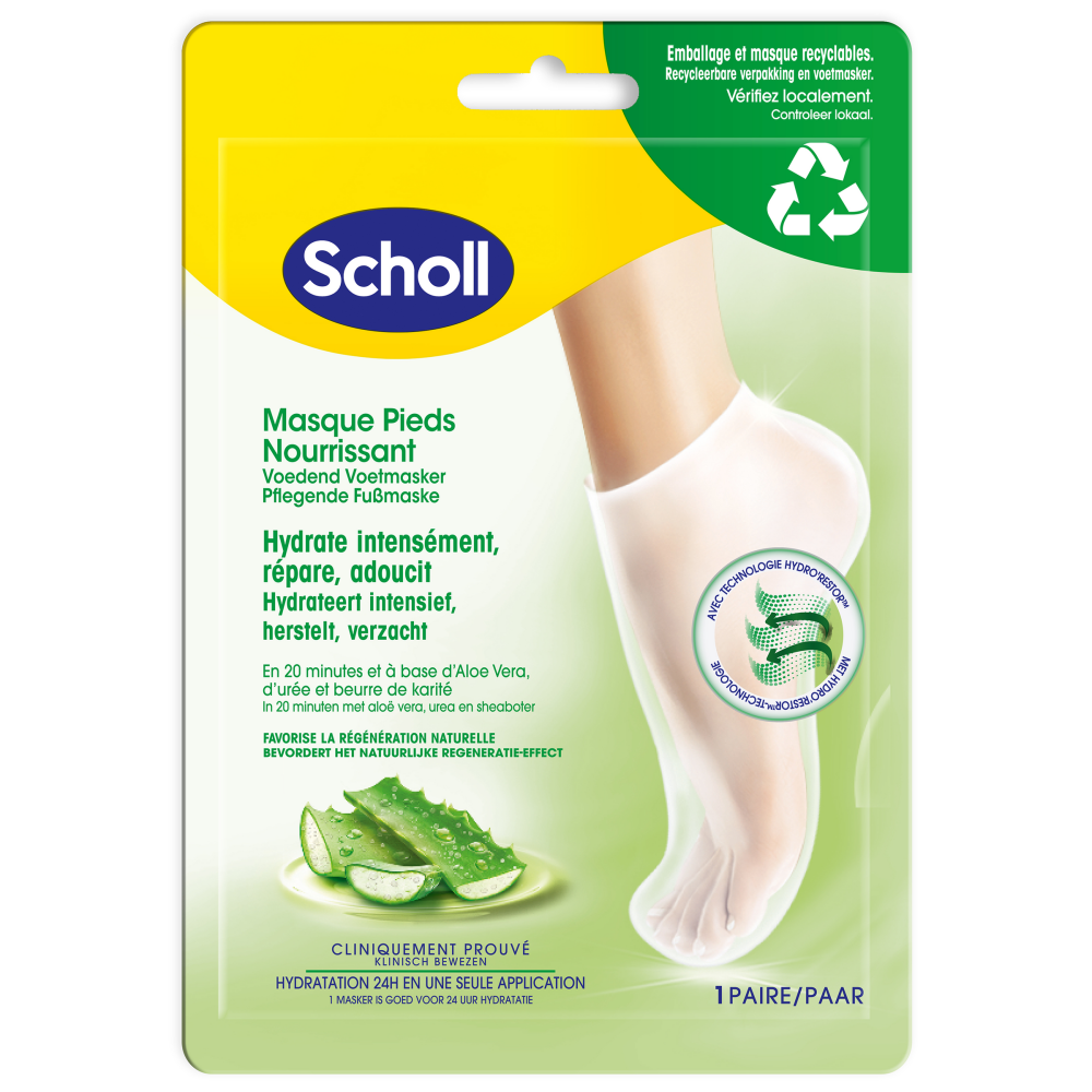 Dr. Scholl's Scholl Expert care mascarilla para pies aloe vera 1 par