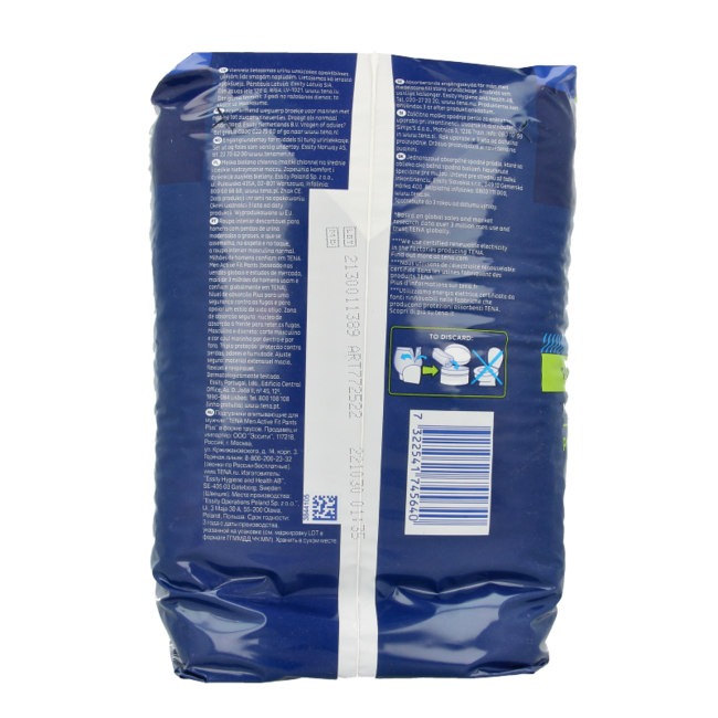 Pantalones absorbentes Men Active Fit Plus S/M, 12 unidades