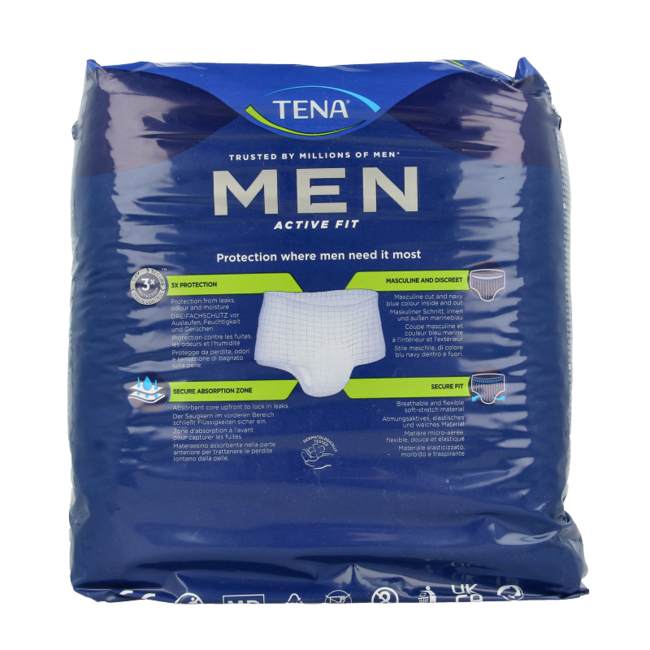 TENA Men Active Fit Pants Plus S/M, 12 unidades