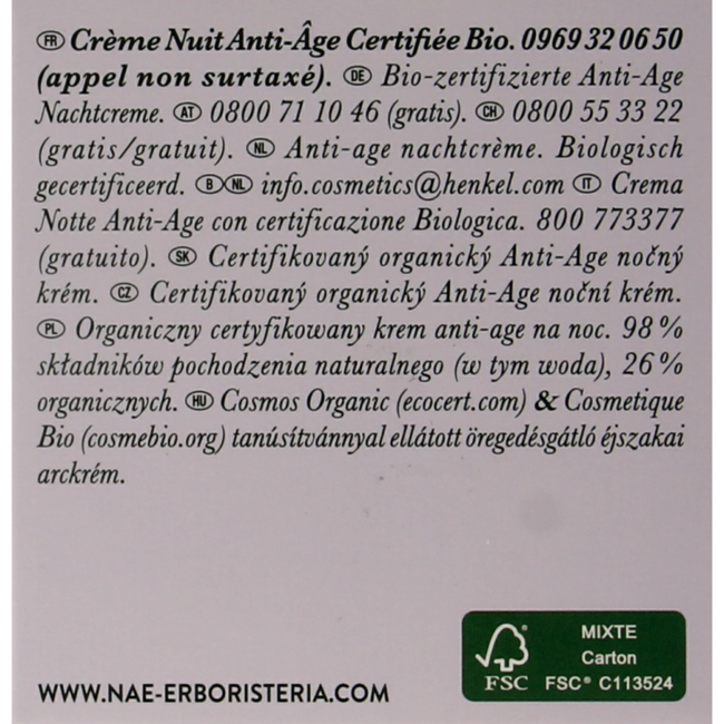 N.A.E. Belleza crema de noche antiedad 50 mililitros
