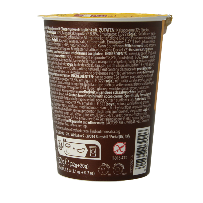 Schär Milly Grissini & Chocolate Sticks glutenfrei 52 Gramm