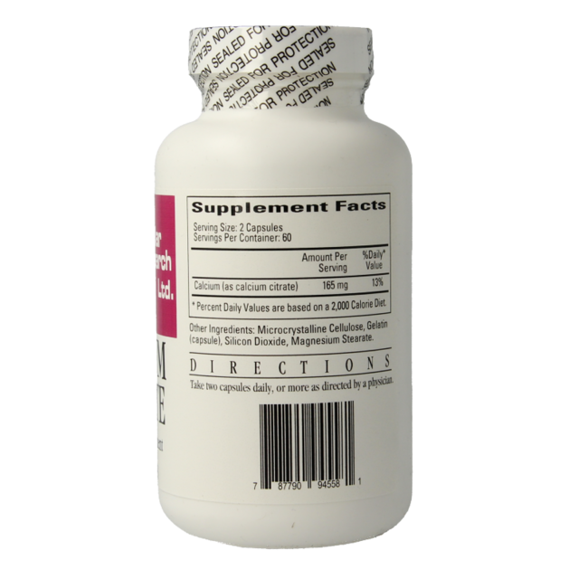 Cardio Vasc Res Citrate de calcium 165 mg 120 Gélules