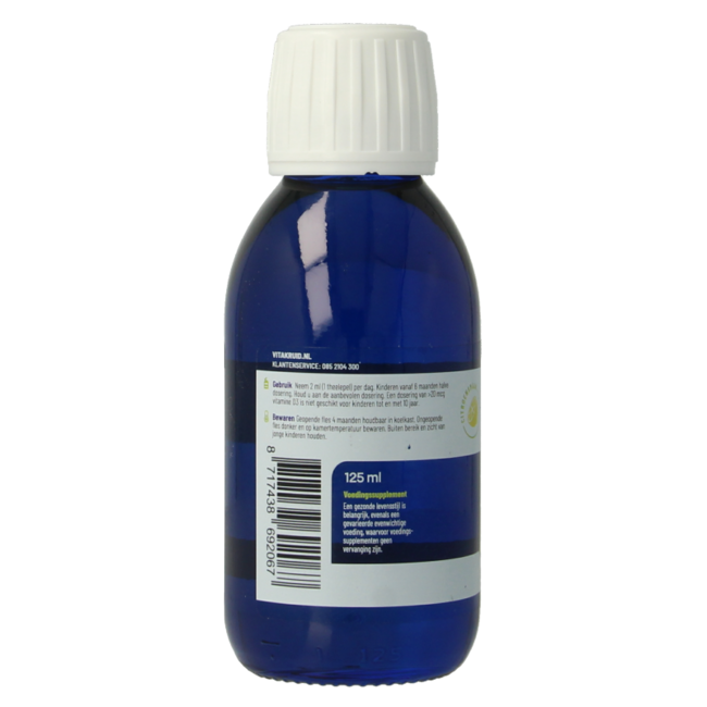 Huile de Poisson 1200 Liquide Triglycérides avec A, D & E 125 Millilitres