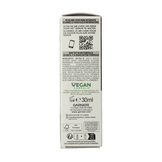 Garnier PureActive AHA + BHA charcoal serum 30 mililitrów