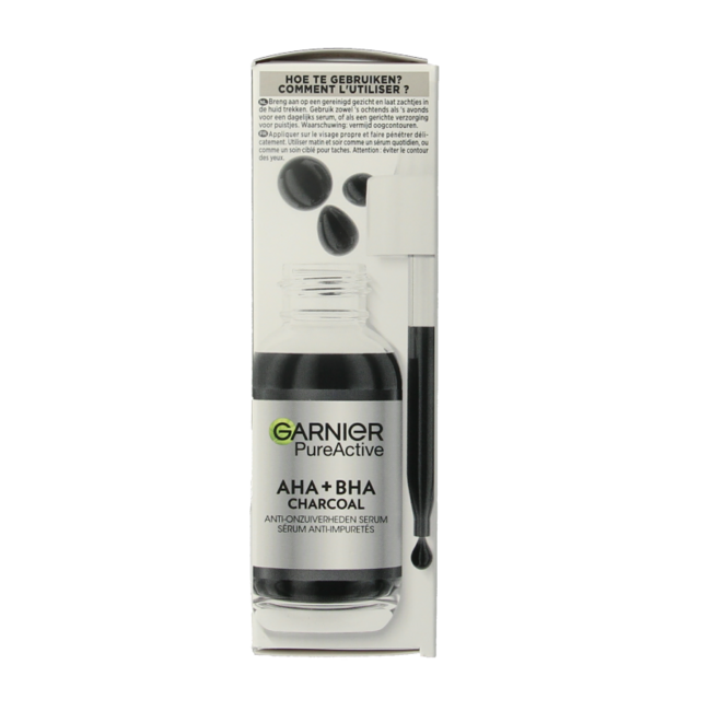 Garnier PureActive AHA + BHA siero al carbone 30 Millilitri
