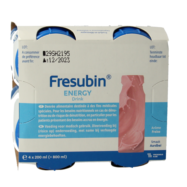 Fresubin Energy Drink sabor fresa 200 ml, 4 unidades
