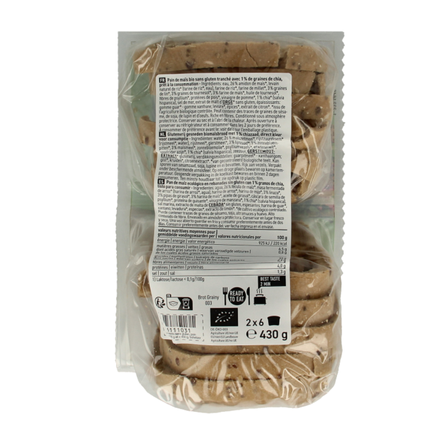 Schnitzer Bread'n toast grainy glutenfrei bio 430 Gramm