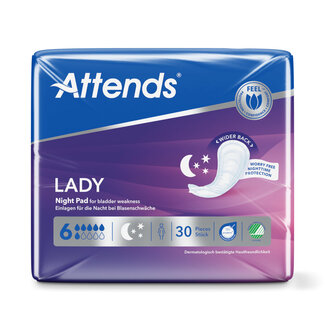 Attends Attends Lady night pad 6 30 Pezzi