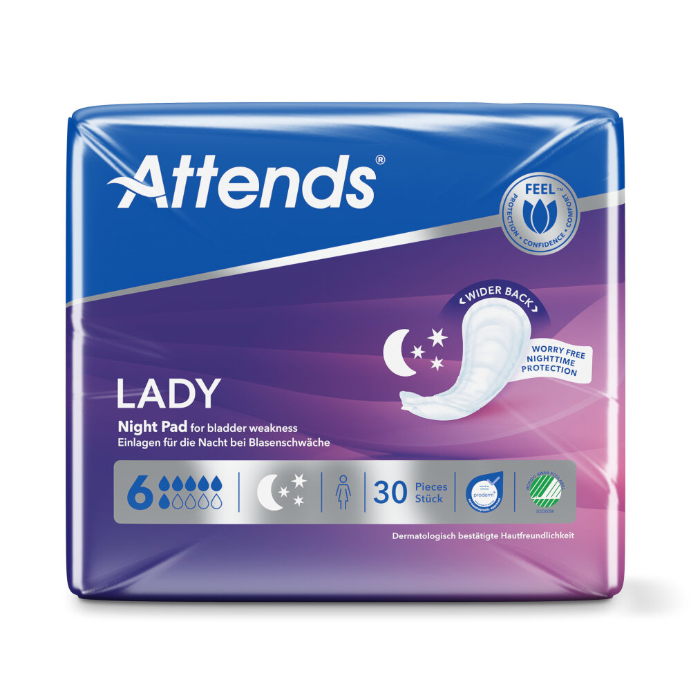 Attends Lady night pad 6 30 unidades