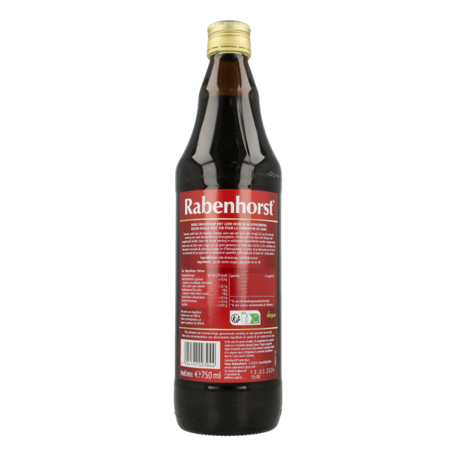 Rabenhorst Grape juice with iron 750 Millilitres