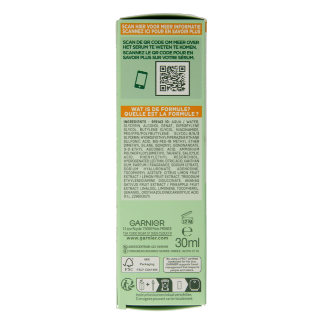 Garnier SkinActiv VitC sérum antimanchas 30 mililitros