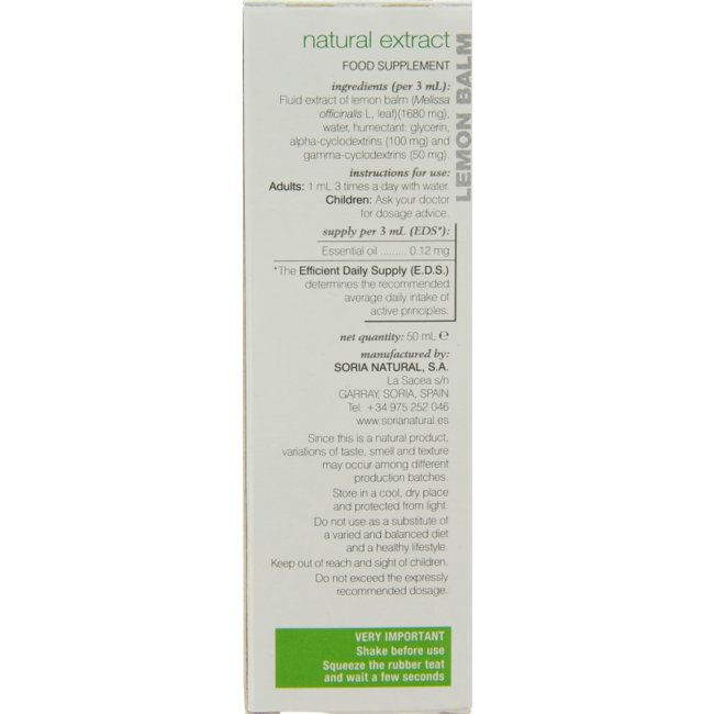 Soria Natural Melissa officinalis XXI 50 Milliliter