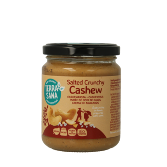 TerraSana TerraSana Crunchy cashew paste with Himalayan salt organic 250 Gram