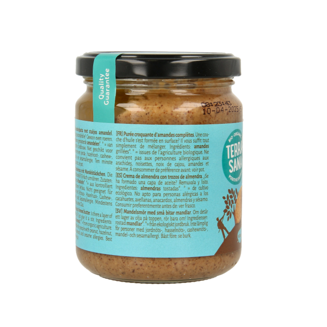 Crema de almendras marrón crujiente bio 250 gramos