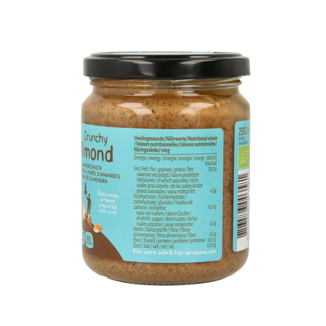 Amandelpasta bruin crunchy bio 250 Gram